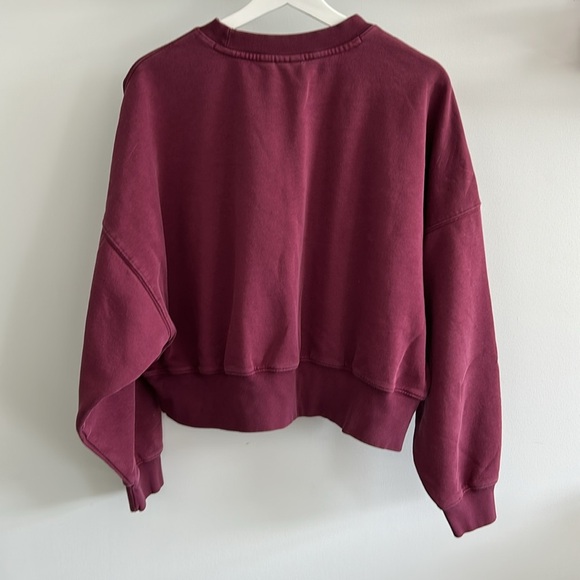 adidas Originals Burgundy Cropped Sweatshirt - Picture 8 of 9